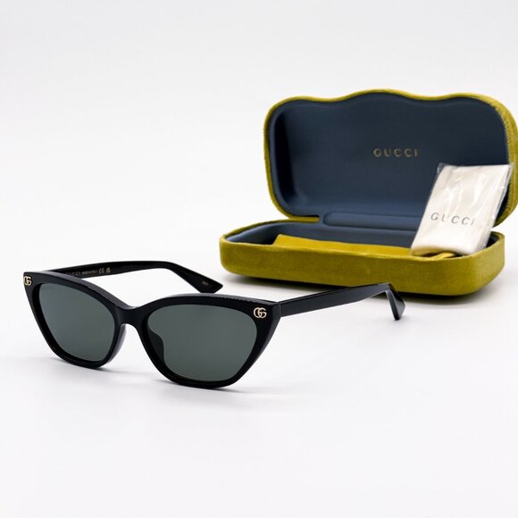 NEW GUCCI GG1815S 001 CAT EYE BLACK WOMEN SUNGLASSES GUCCI - Picture 3 of 11